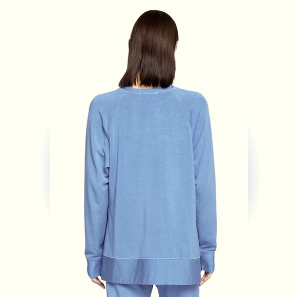 Stateside Softest Fleece Raglan Side Slit Sweatshirt in Club Blue Size XS - Picture 4 of 11